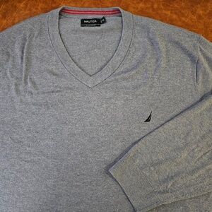 Nautica Men’s Navtech V-Neck Sweater, Blue, 6XL